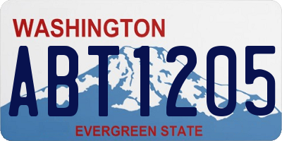 WA license plate ABT1205