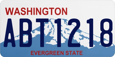 WA license plate ABT1218