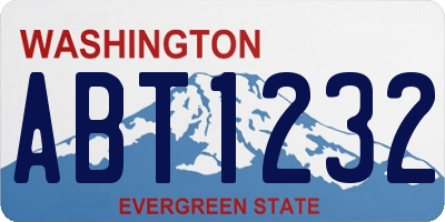 WA license plate ABT1232
