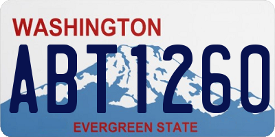 WA license plate ABT1260