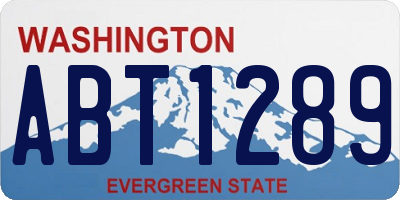 WA license plate ABT1289