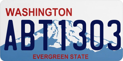 WA license plate ABT1303