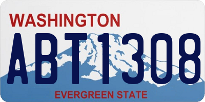 WA license plate ABT1308