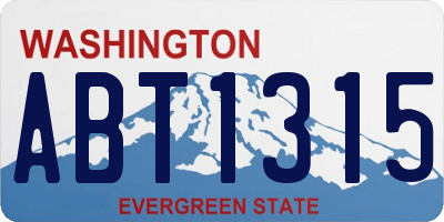 WA license plate ABT1315
