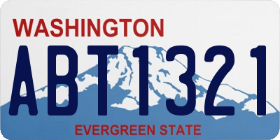 WA license plate ABT1321