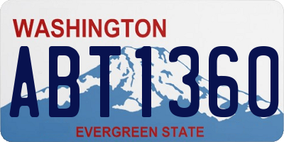 WA license plate ABT1360