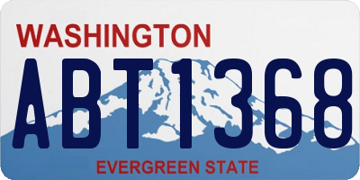 WA license plate ABT1368