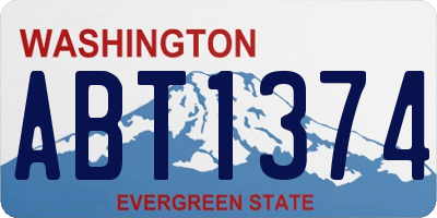 WA license plate ABT1374