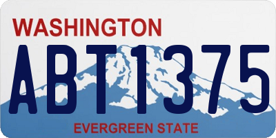 WA license plate ABT1375