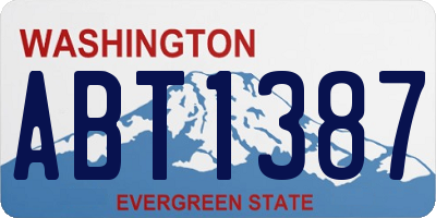 WA license plate ABT1387