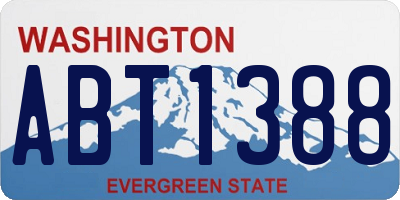 WA license plate ABT1388