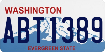 WA license plate ABT1389