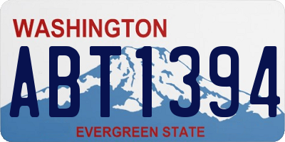 WA license plate ABT1394