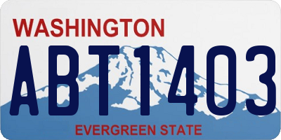 WA license plate ABT1403