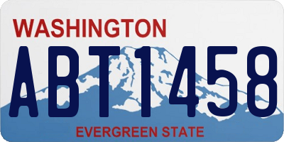 WA license plate ABT1458