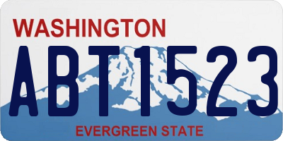 WA license plate ABT1523