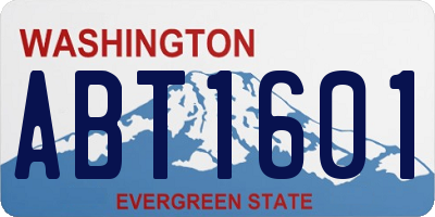 WA license plate ABT1601