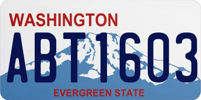WA license plate ABT1603