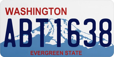 WA license plate ABT1638