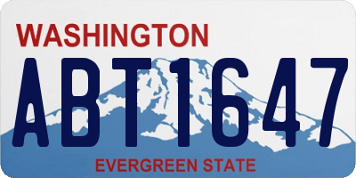 WA license plate ABT1647