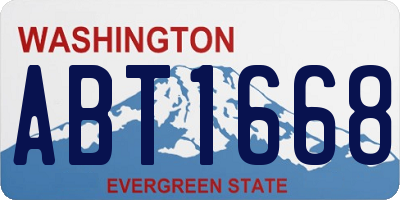 WA license plate ABT1668