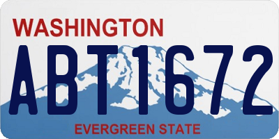 WA license plate ABT1672