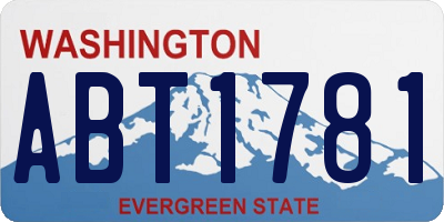 WA license plate ABT1781