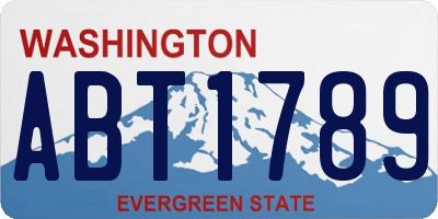 WA license plate ABT1789