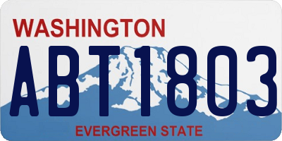 WA license plate ABT1803