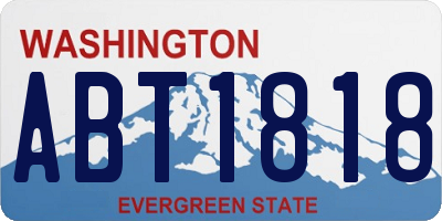 WA license plate ABT1818