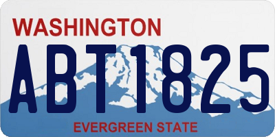 WA license plate ABT1825