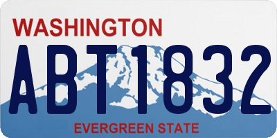 WA license plate ABT1832