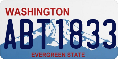 WA license plate ABT1833