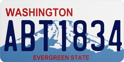 WA license plate ABT1834