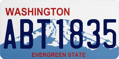 WA license plate ABT1835