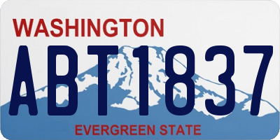 WA license plate ABT1837