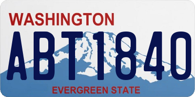 WA license plate ABT1840