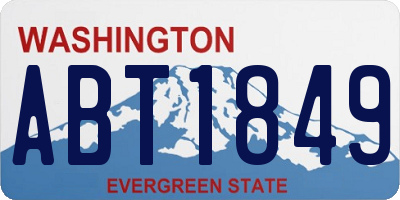 WA license plate ABT1849