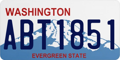 WA license plate ABT1851