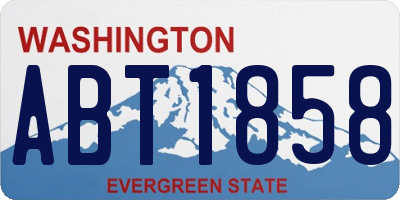WA license plate ABT1858