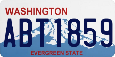 WA license plate ABT1859