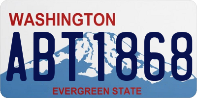 WA license plate ABT1868