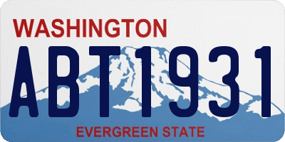 WA license plate ABT1931