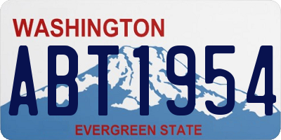 WA license plate ABT1954