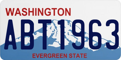 WA license plate ABT1963