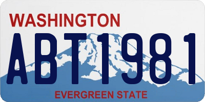WA license plate ABT1981