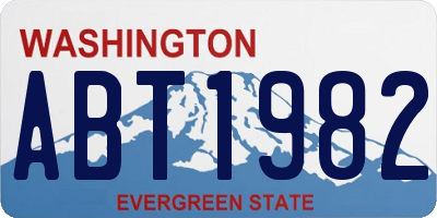 WA license plate ABT1982