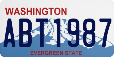 WA license plate ABT1987