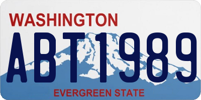 WA license plate ABT1989