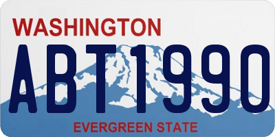 WA license plate ABT1990